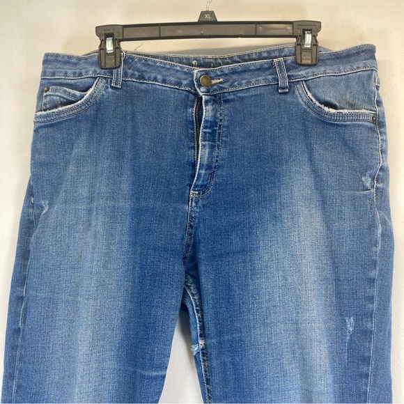 Boden Skinny High Rise Denim Jeans Medium Wash, Women Sz 14R Distressed WC 153 - Picture 3 of 15